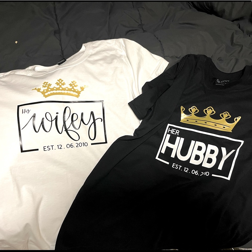 Personalized matching hubby wifey t shirts